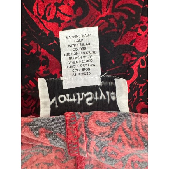 NorthStyle Red Scroll Print Flattering Sunburst Dress Size 14 Evening Holiday - Picture 6 of 7